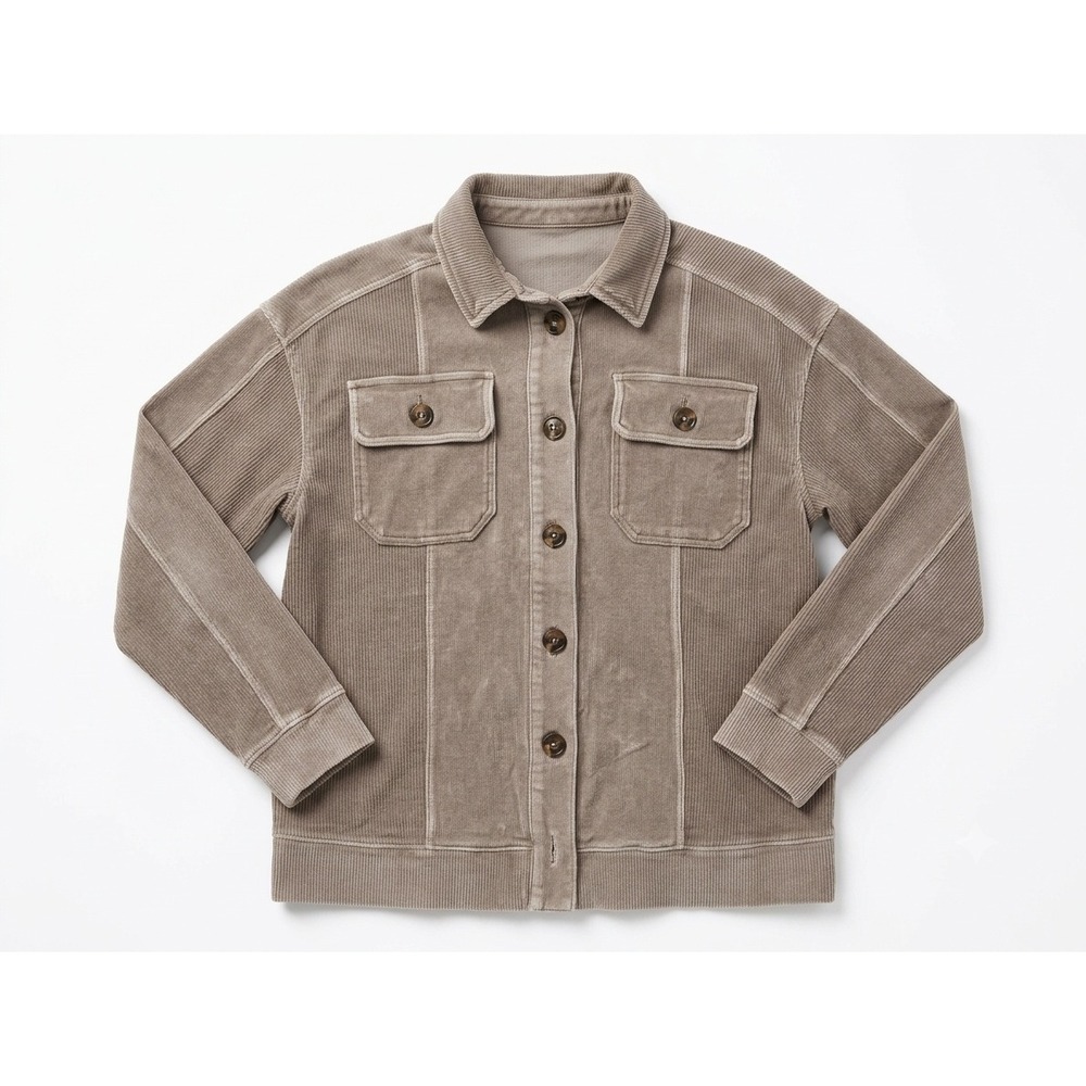 Pilcro Anthropologie Tan Corduroy Shacket Size Medium